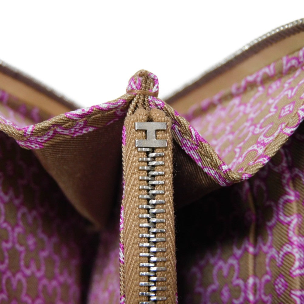 HERMES Long Wallet Purse Epsom, Silk Nata x Mauve Silvestre lucky daisy Azap Long Silk Inn Women Used
