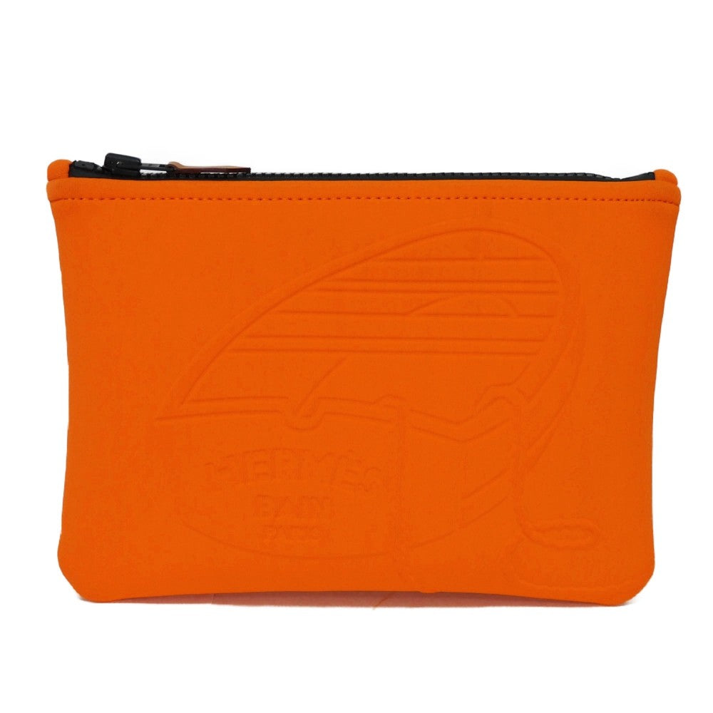 HERMES Clutch bag Polyamide (80%) x Elastane (20%) Orange Pierre Peron Neoban Thalassa PM Women(Unisex) Used