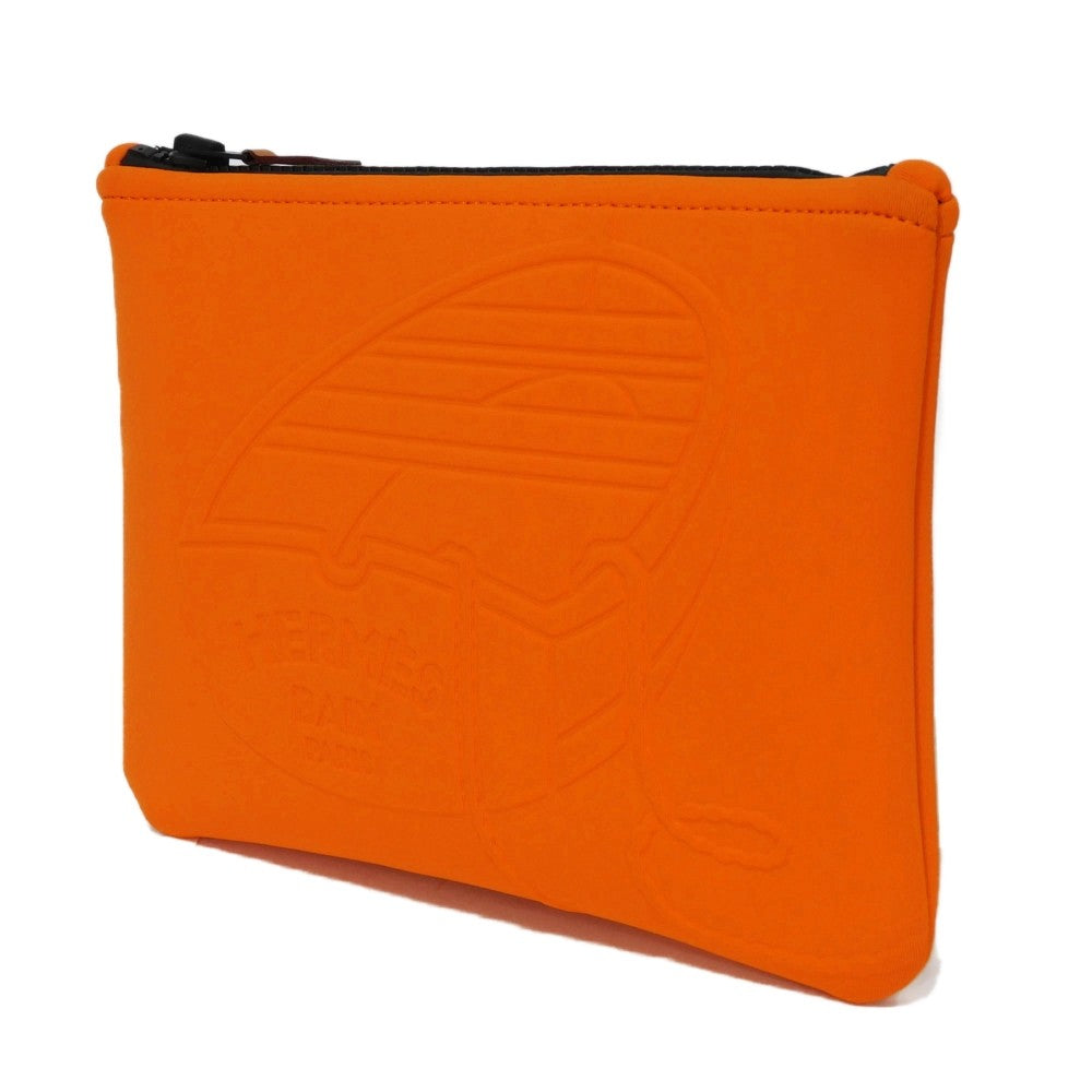 HERMES Clutch bag Polyamide (80%) x Elastane (20%) Orange Pierre Peron Neoban Thalassa PM Women(Unisex) Used