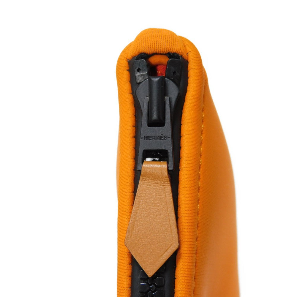 HERMES Clutch bag Polyamide (80%) x Elastane (20%) Orange Pierre Peron Neoban Thalassa PM Women(Unisex) Used