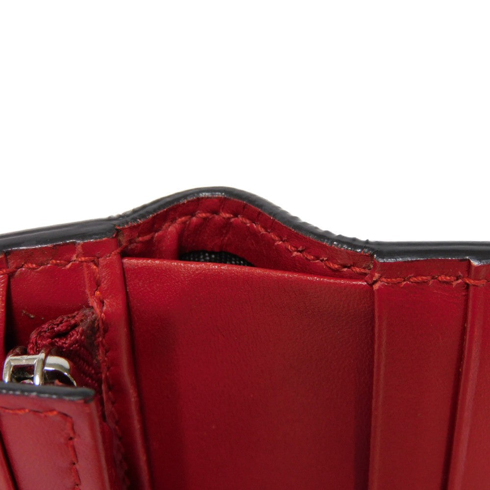 GUCCI Bifold Wallet 465859 CWD9N 9863 Smooth Calfskin Leather Hibiscus thread logo Chinese Ear Compact Wallet Women Used