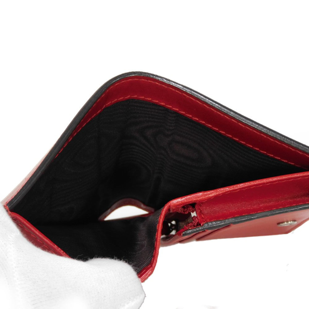 GUCCI Bifold Wallet 465859 CWD9N 9863 Smooth Calfskin Leather Hibiscus thread logo Chinese Ear Compact Wallet Women Used