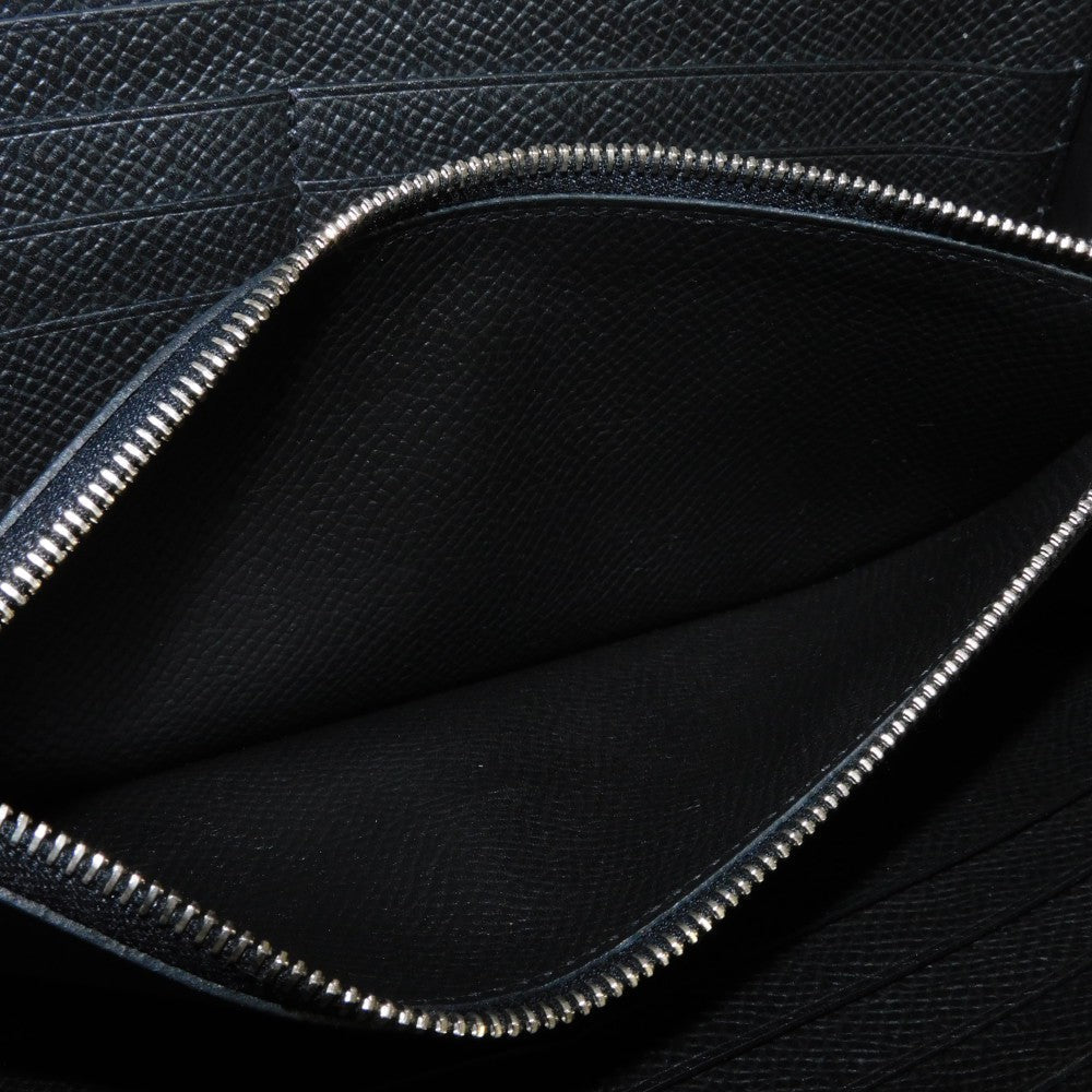 HERMES Long Wallet Purse Epsom black All leather Azap Long Classic mens(Unisex) Used