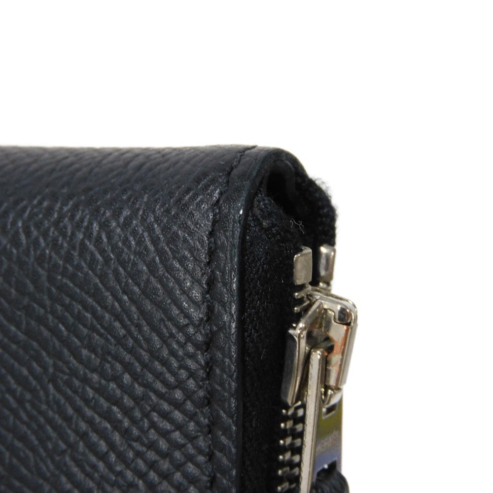 HERMES Long Wallet Purse Epsom black All leather Azap Long Classic mens(Unisex) Used