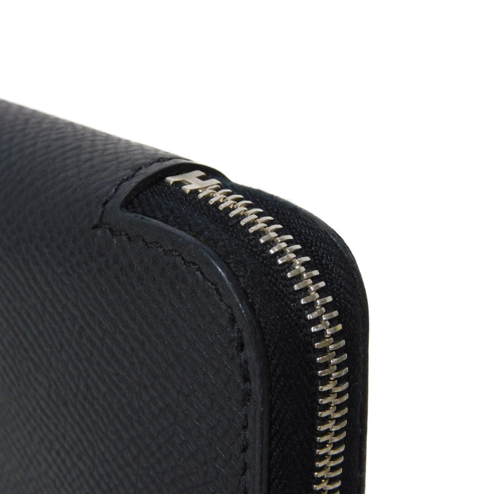 HERMES Long Wallet Purse Epsom black All leather Azap Long Classic mens(Unisex) Used