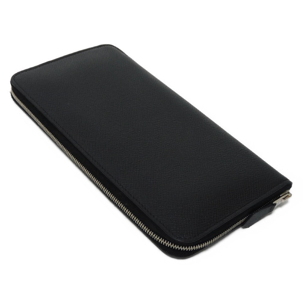 HERMES Long Wallet Purse Epsom black All leather Azap Long Classic mens(Unisex) Used