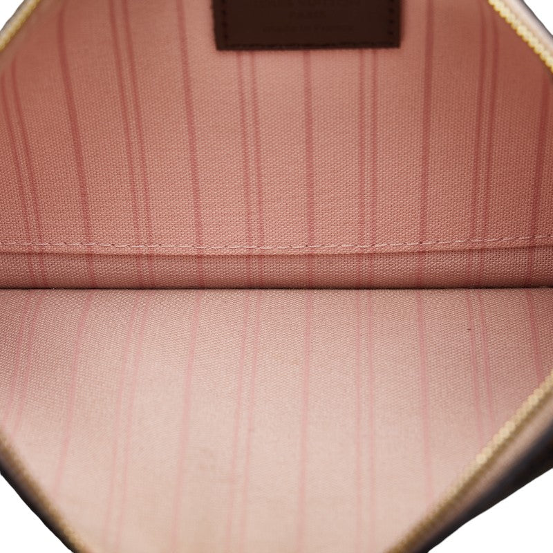 Louis Vuitton Damier Neverfull MM Pouch Rose Ballerine N41603
