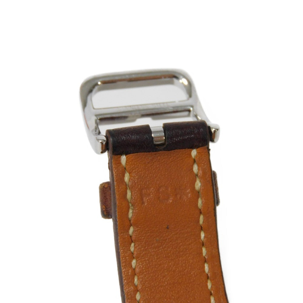 HERMES Watches Quartz CT1.710 Stainless Steel , Leather Brown Cape Cod Tonneau white dial