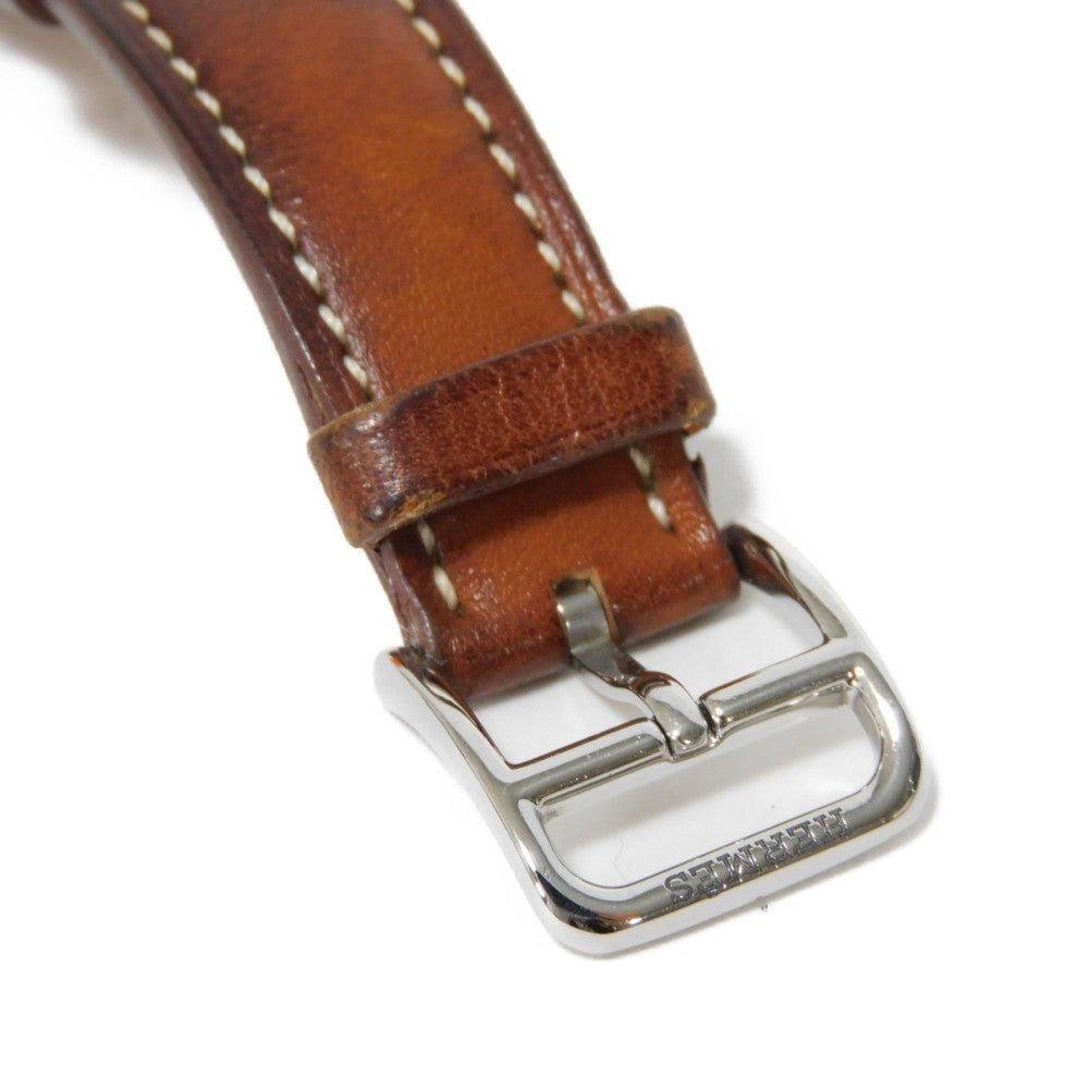 HERMES Watches Quartz CT1.710 Stainless Steel , Leather Brown Cape Cod Tonneau white dial