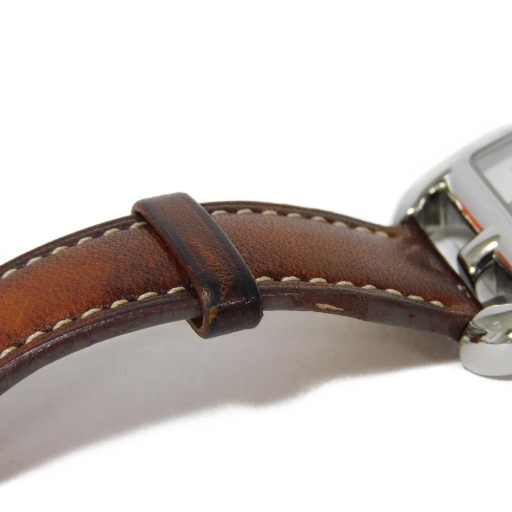 HERMES Watches Quartz CT1.710 Stainless Steel , Leather Brown Cape Cod Tonneau white dial