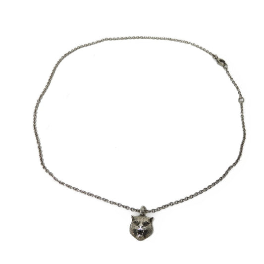 GUCCI Necklace 433608 J8400 0811 Ag925 Silver (smoked) Tiger cat head mens(Unisex) Used