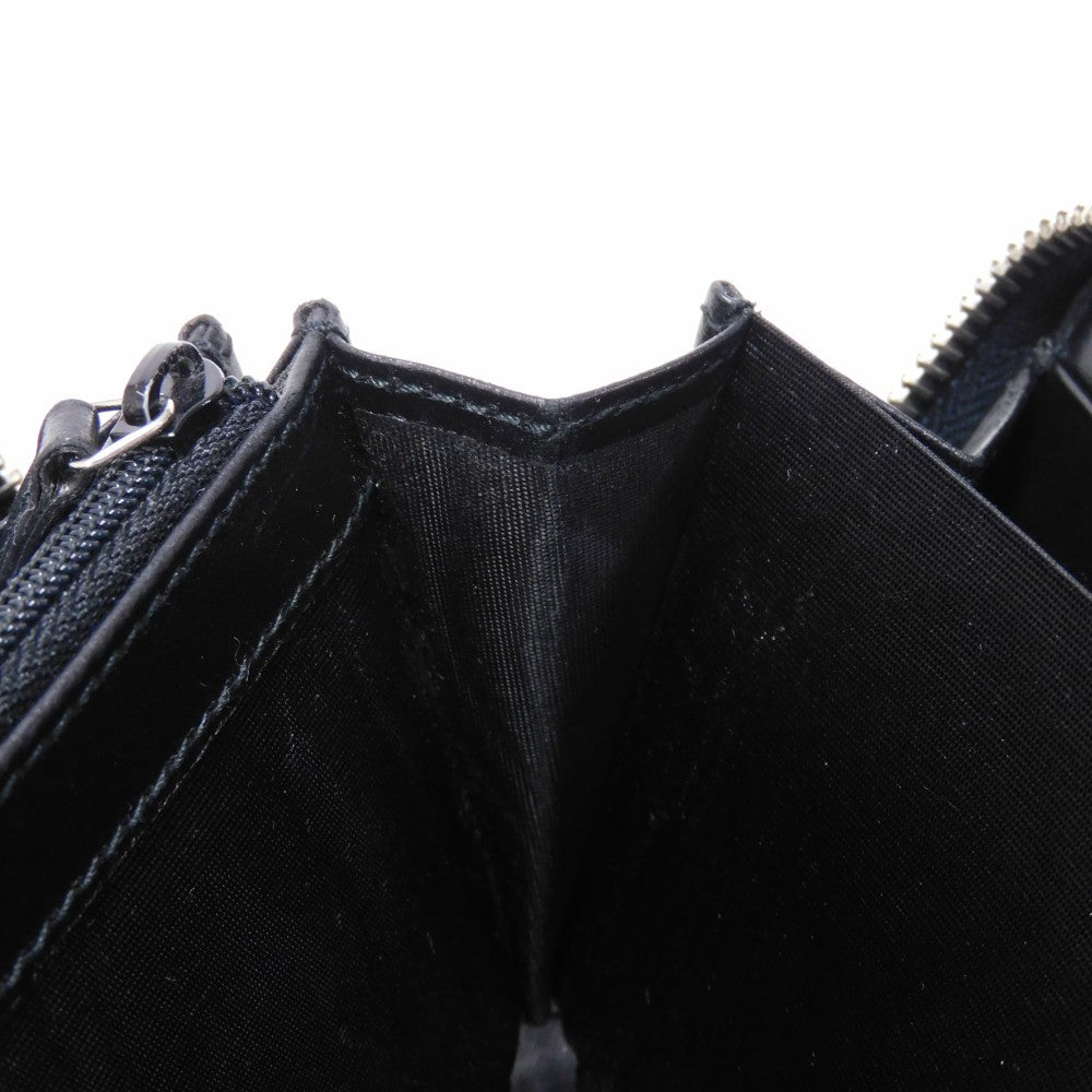 GUCCI Long Wallet Purse 597677 DTDTN 1058 Smooth Calfskin Leather black Logo embossing Blade Embroidery Zip Around Wallet mens Secondhand