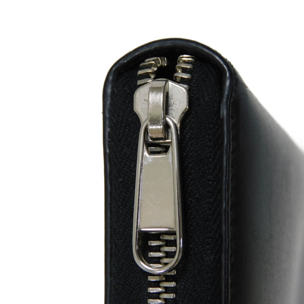 GUCCI Long Wallet Purse 597677 DTDTN 1058 Smooth Calfskin Leather black Logo embossing Blade Embroidery Zip Around Wallet mens Secondhand