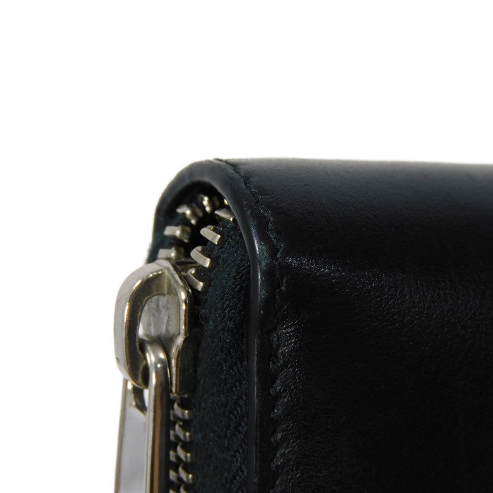 GUCCI Long Wallet Purse 597677 DTDTN 1058 Smooth Calfskin Leather black Logo embossing Blade Embroidery Zip Around Wallet mens Secondhand