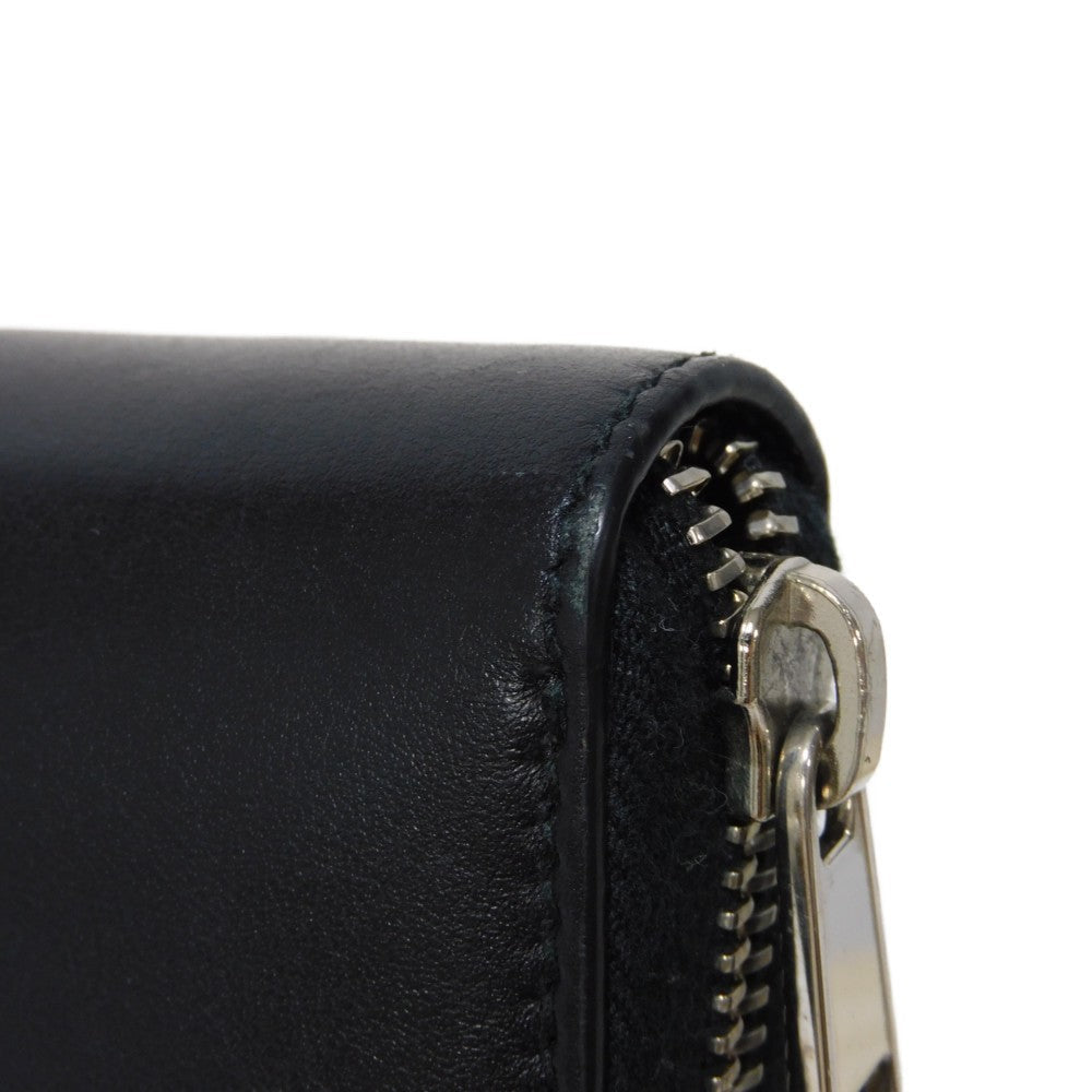 GUCCI Long Wallet Purse 597677 DTDTN 1058 Smooth Calfskin Leather black Logo embossing Blade Embroidery Zip Around Wallet mens Secondhand