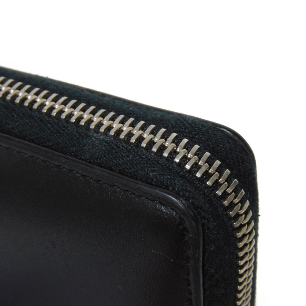 GUCCI Long Wallet Purse 597677 DTDTN 1058 Smooth Calfskin Leather black Logo embossing Blade Embroidery Zip Around Wallet mens Secondhand