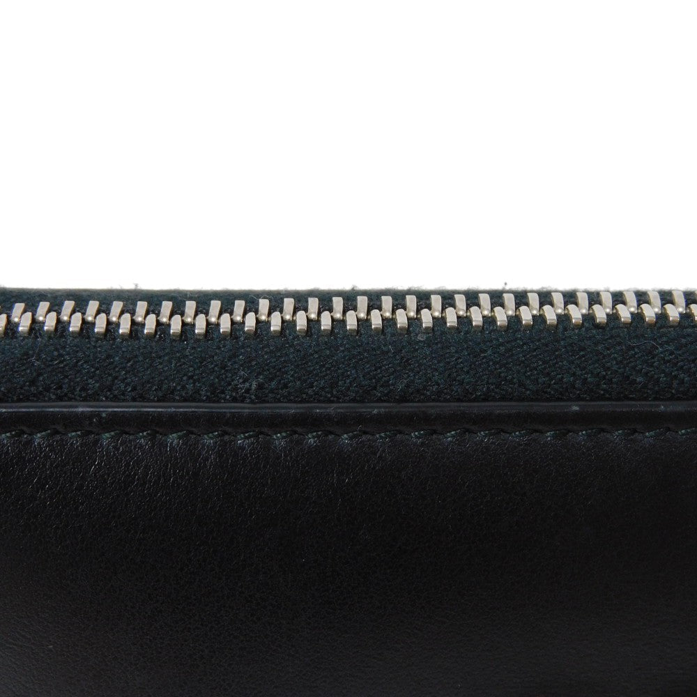 GUCCI Long Wallet Purse 597677 DTDTN 1058 Smooth Calfskin Leather black Logo embossing Blade Embroidery Zip Around Wallet mens Secondhand