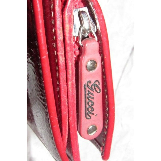 Gucci Red And Black Xl Tom Ford Checkbook Style Wallet