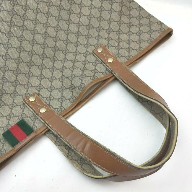 Gucci Gg Supreme Bag Guccissima Ccleather Brown G Printredgreen Coated Canvasleather Tote