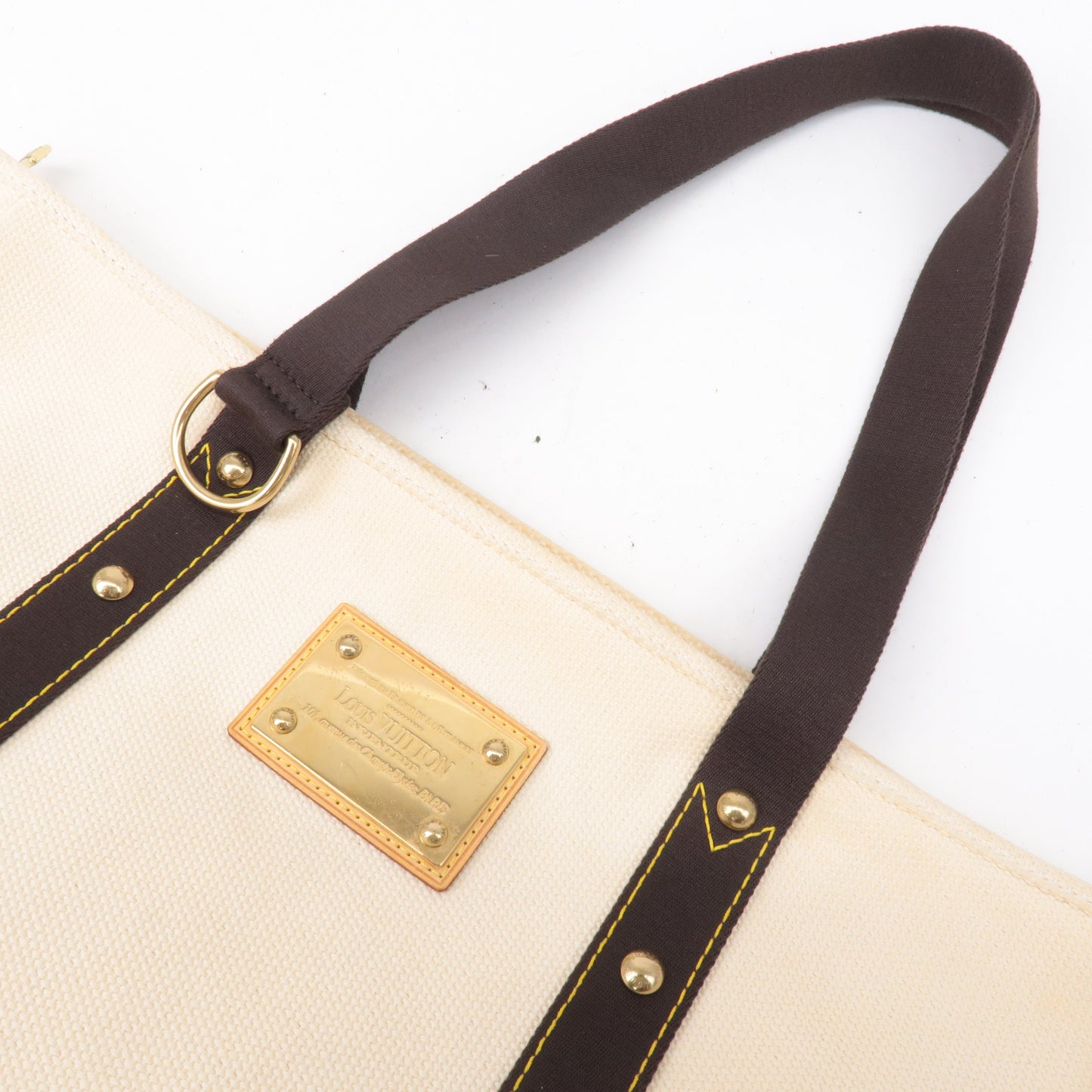 Louis Vuitton Antigua Cabas GM Tote Bag Hand Bag Ecru M40033