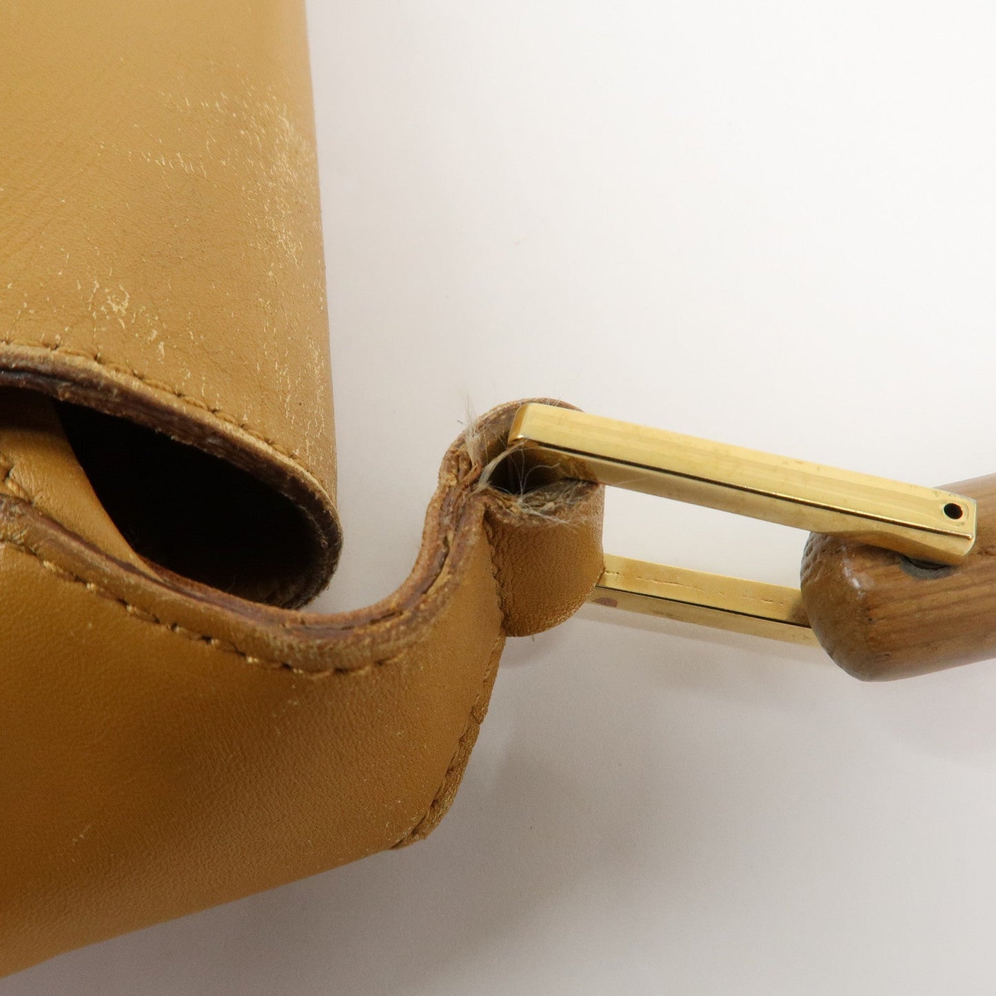 GUCCI Bamboo Suede Leather Shoulder Bag Pink Beige 001.4096.1705