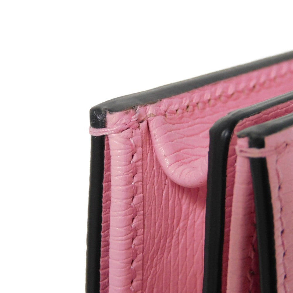GUCCI Bifold Wallet 701009 Textured leather Light pink logo Bananya Compact Wallet Women Used