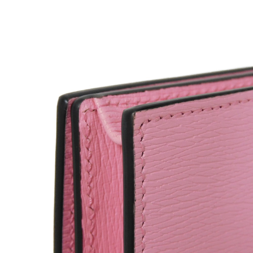GUCCI Bifold Wallet 701009 Textured leather Light pink logo Bananya Compact Wallet Women Used