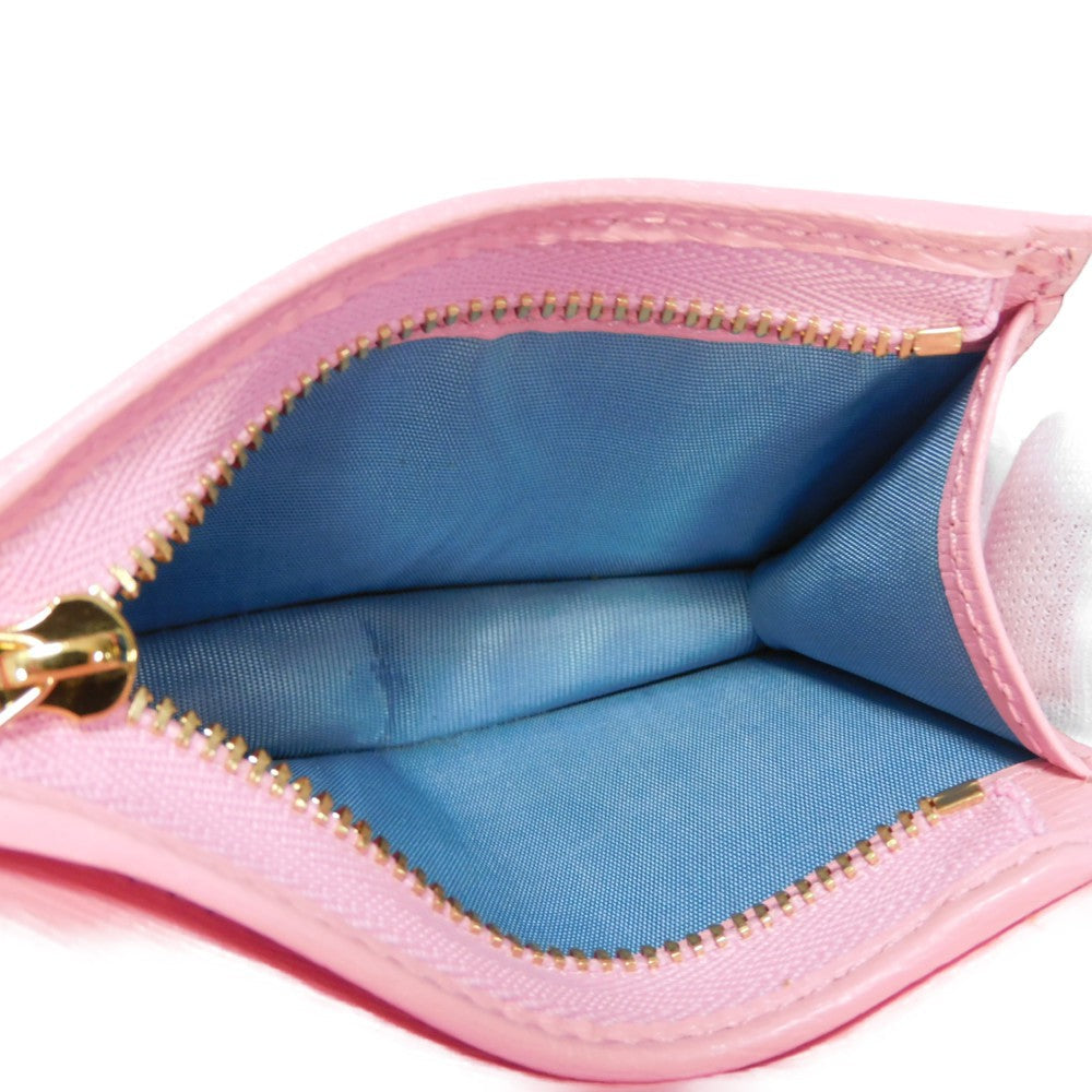 GUCCI Bifold Wallet 701009 Textured leather Light pink logo Bananya Compact Wallet Women Used