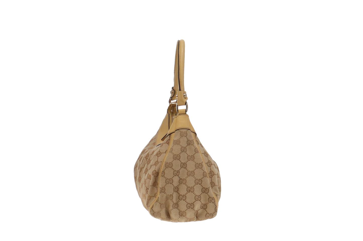 Gucci GG Canvas and Lemon Yellow Trim Abbey D Ring Shoulder Bag