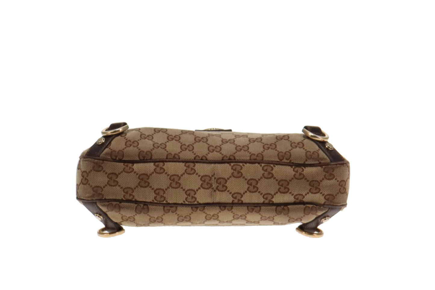 Gucci GG Canvas and Brown Leather Trim Abbey Shoulder Bag