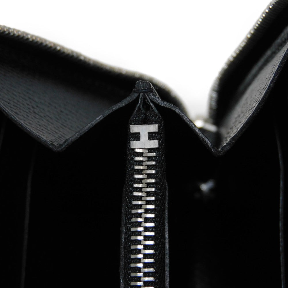 HERMES Long Wallet Purse Epsom black All leather Azap Long Classic Women(Unisex) Used