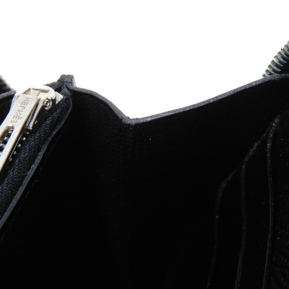 HERMES Long Wallet Purse Epsom black All leather Azap Long Classic Women(Unisex) Used