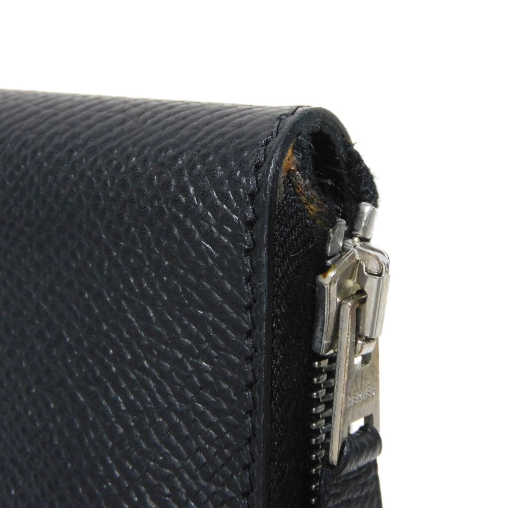 HERMES Long Wallet Purse Epsom black All leather Azap Long Classic Women(Unisex) Used