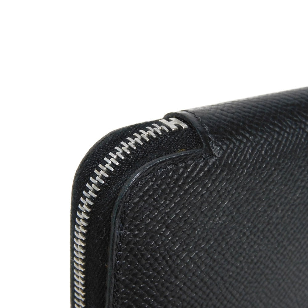 HERMES Long Wallet Purse Epsom black All leather Azap Long Classic Women(Unisex) Used