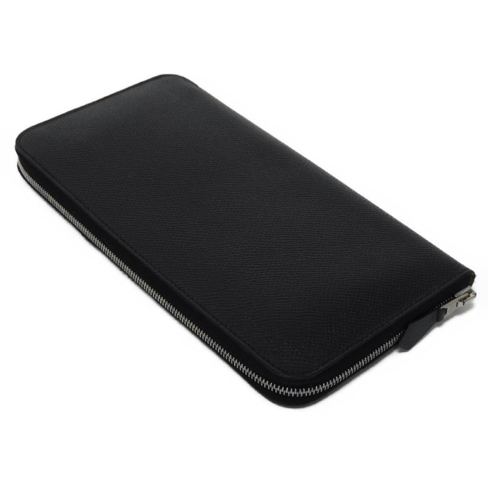 HERMES Long Wallet Purse Epsom black All leather Azap Long Classic Women(Unisex) Used