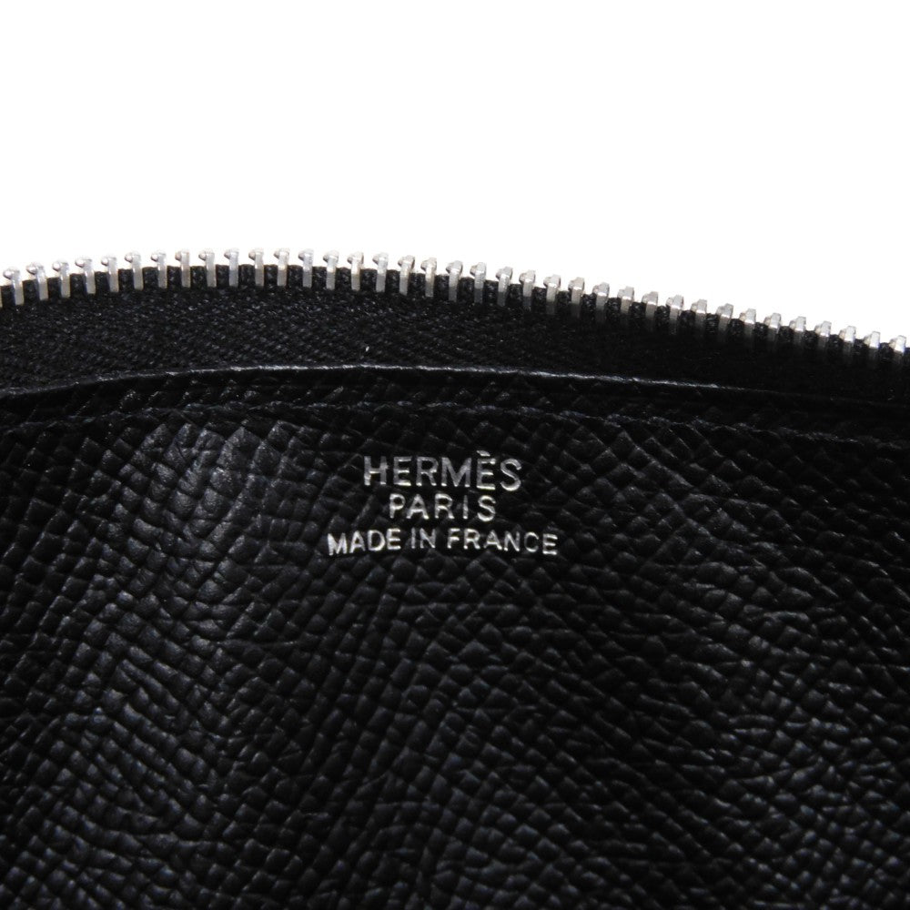 HERMES Long Wallet Purse Epsom black All leather Azap Long Classic Women(Unisex) Used