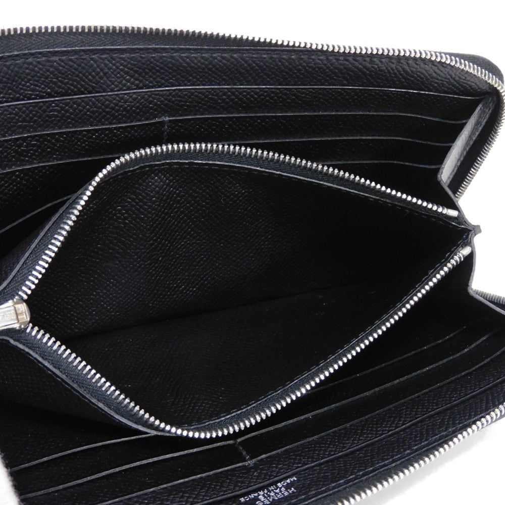 HERMES Long Wallet Purse Epsom black All leather Azap Long Classic Women(Unisex) Used
