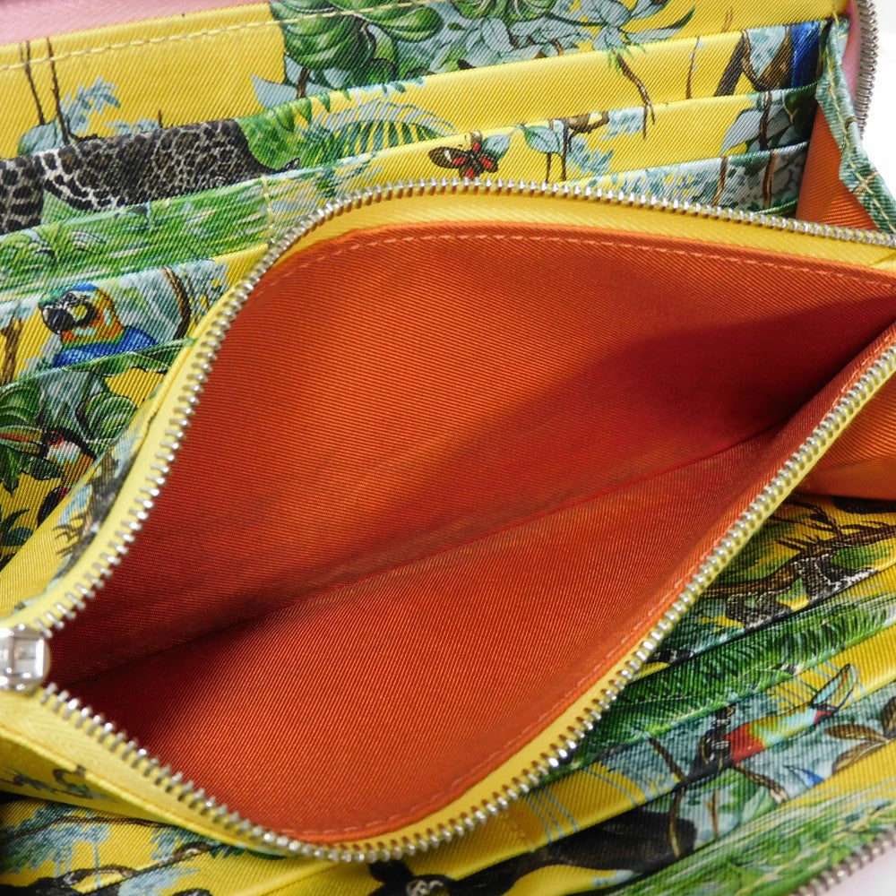HERMES Long Wallet Purse Epsom , Barenia Mauve Sylvest x Jaune Naples Equateur Azap Long Silk Inn Women Used
