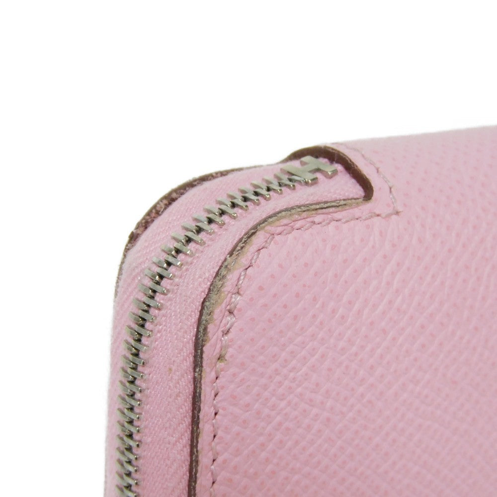 HERMES Long Wallet Purse Epsom , Barenia Mauve Sylvest x Jaune Naples Equateur Azap Long Silk Inn Women Used