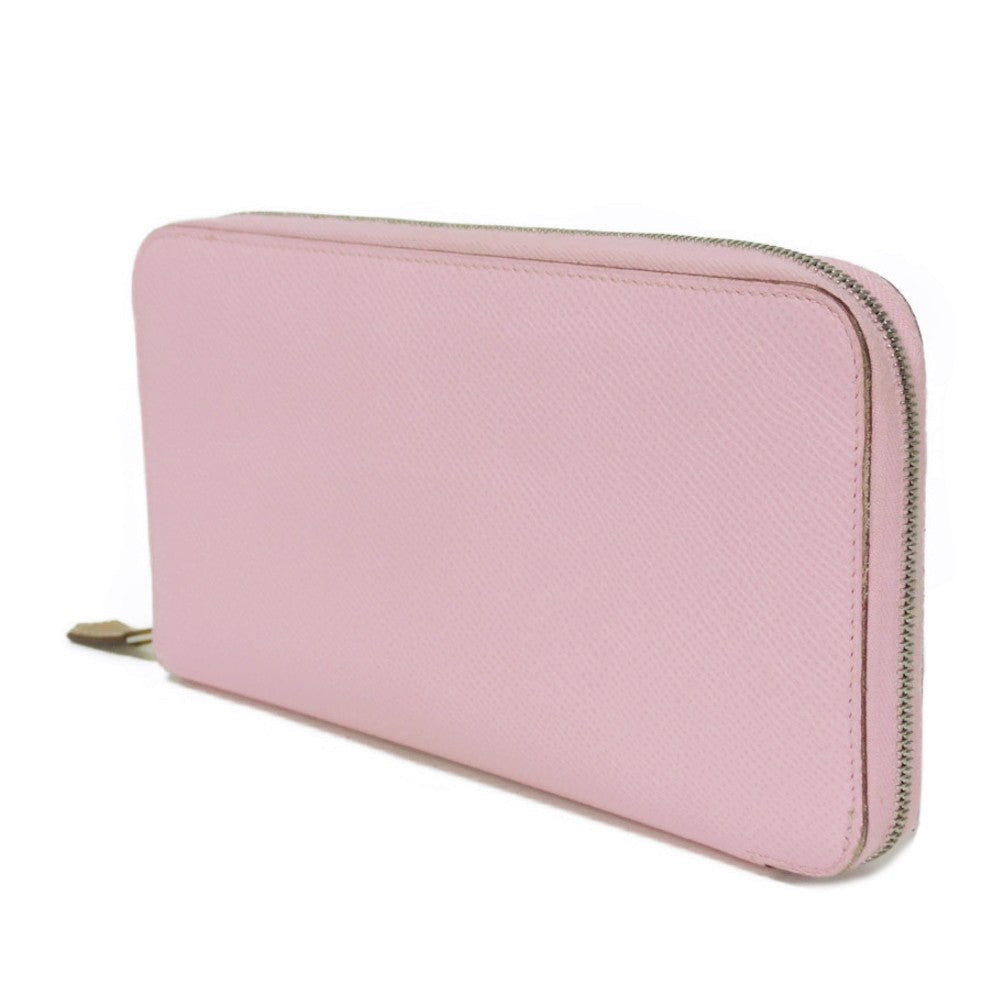 HERMES Long Wallet Purse Epsom , Barenia Mauve Sylvest x Jaune Naples Equateur Azap Long Silk Inn Women Used