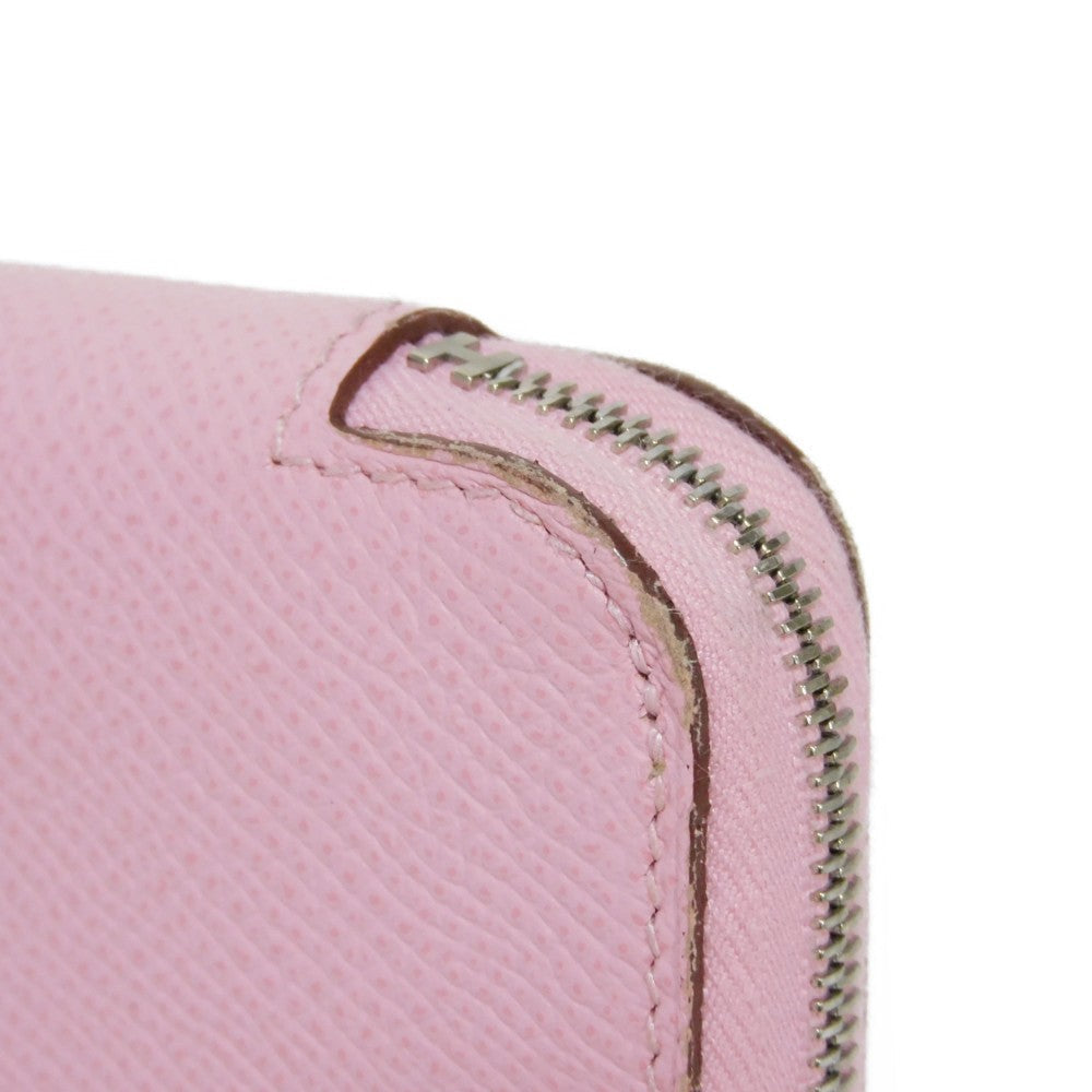 HERMES Long Wallet Purse Epsom , Barenia Mauve Sylvest x Jaune Naples Equateur Azap Long Silk Inn Women Used