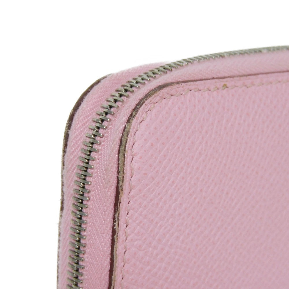 HERMES Long Wallet Purse Epsom , Barenia Mauve Sylvest x Jaune Naples Equateur Azap Long Silk Inn Women Used