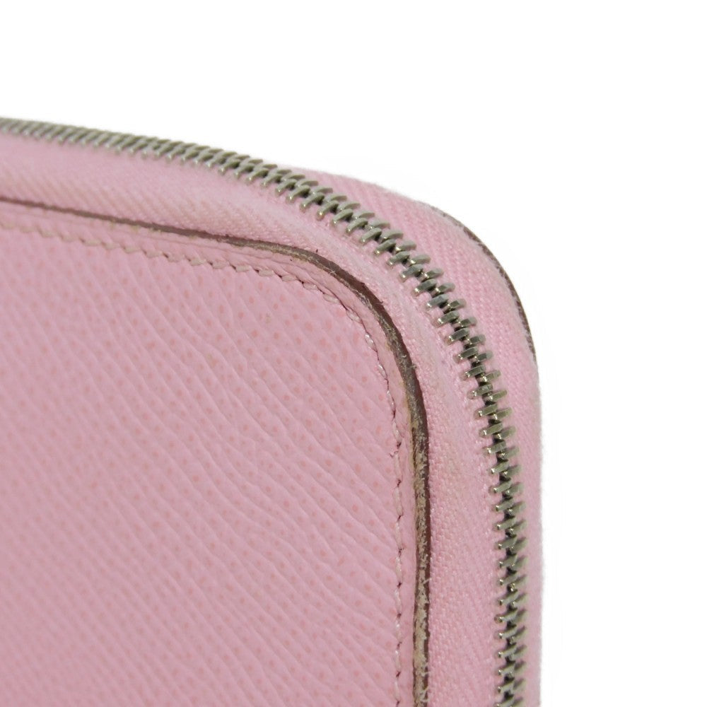 HERMES Long Wallet Purse Epsom , Barenia Mauve Sylvest x Jaune Naples Equateur Azap Long Silk Inn Women Used
