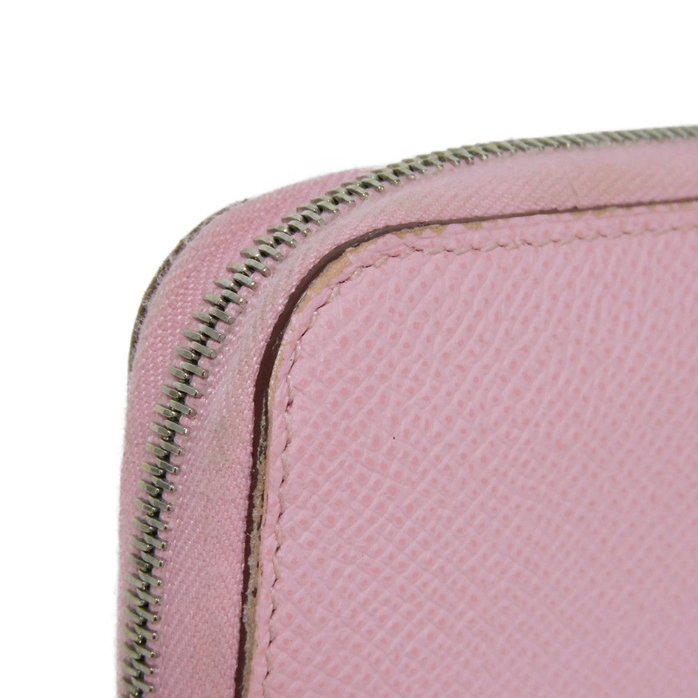 HERMES Long Wallet Purse Epsom , Barenia Mauve Sylvest x Jaune Naples Equateur Azap Long Silk Inn Women Used