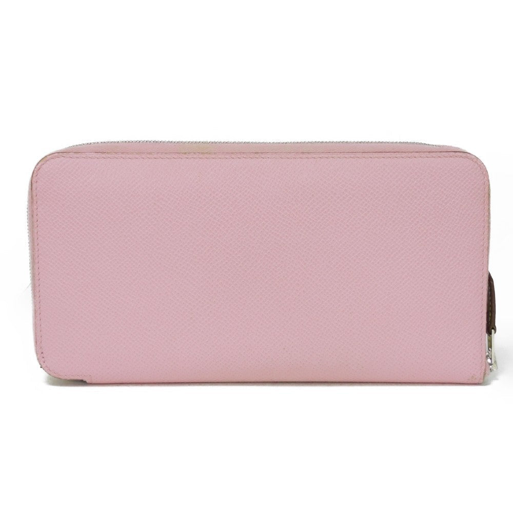HERMES Long Wallet Purse Epsom , Barenia Mauve Sylvest x Jaune Naples Equateur Azap Long Silk Inn Women Used