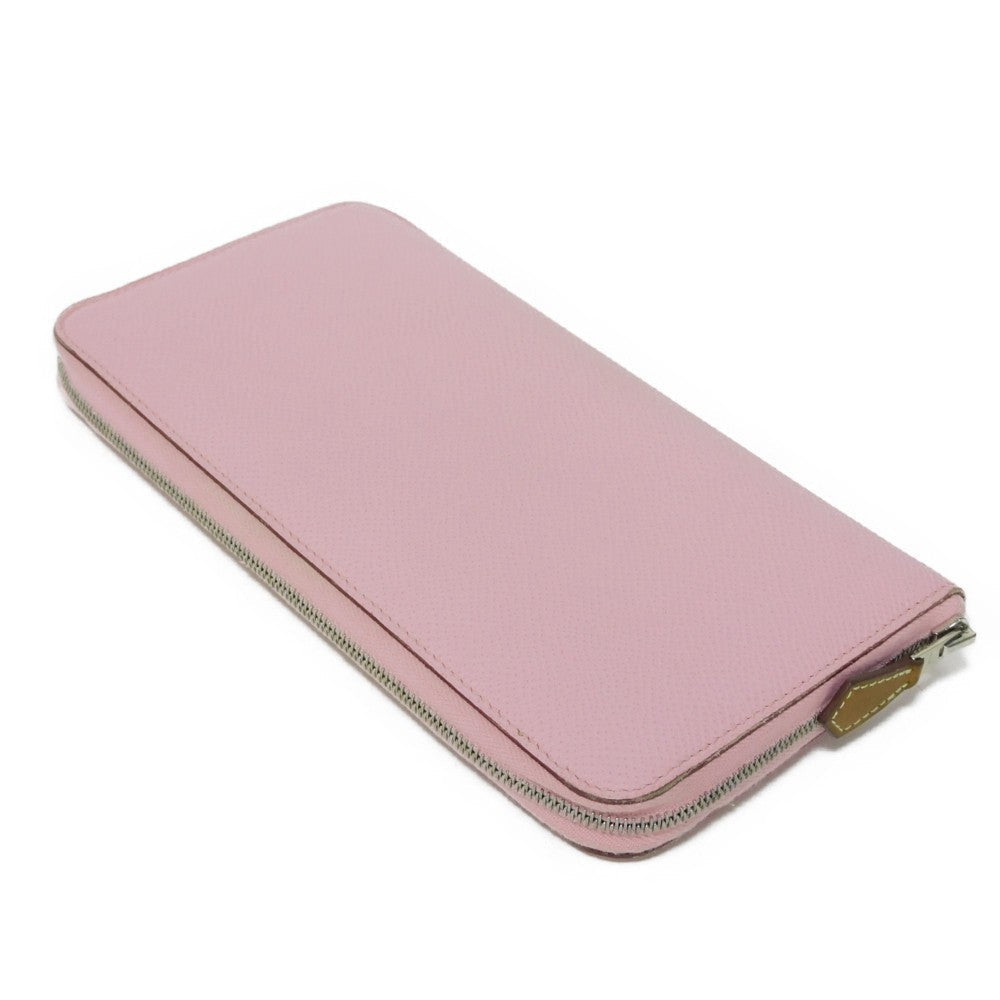 HERMES Long Wallet Purse Epsom , Barenia Mauve Sylvest x Jaune Naples Equateur Azap Long Silk Inn Women Used