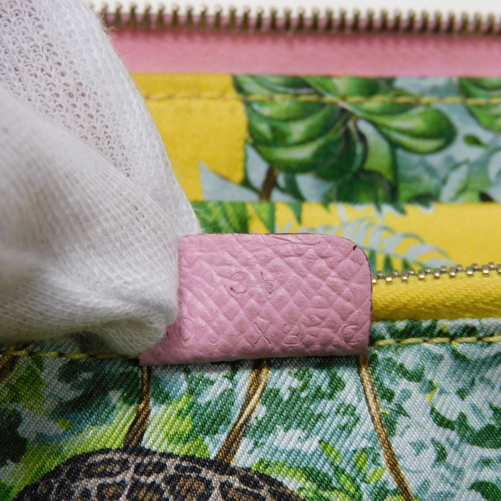 HERMES Long Wallet Purse Epsom , Barenia Mauve Sylvest x Jaune Naples Equateur Azap Long Silk Inn Women Used