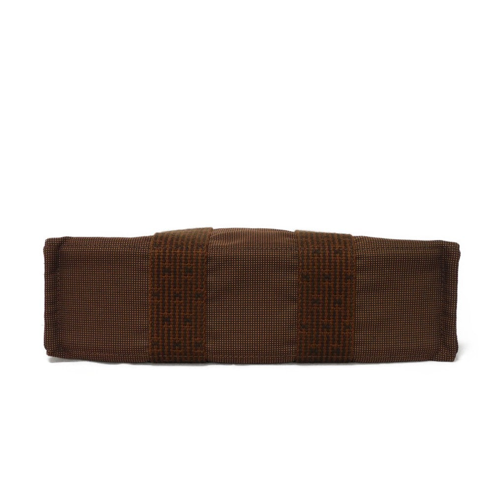 HERMES Tote Bag Nylon canvas (polyamide x polyester) Brown Serie button Her Line PM Tote mens(Unisex) Used