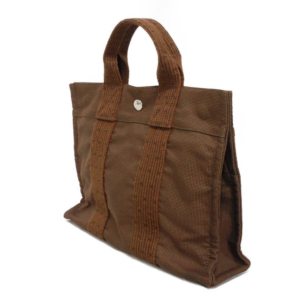 HERMES Tote Bag Nylon canvas (polyamide x polyester) Brown Serie button Her Line PM Tote mens(Unisex) Used