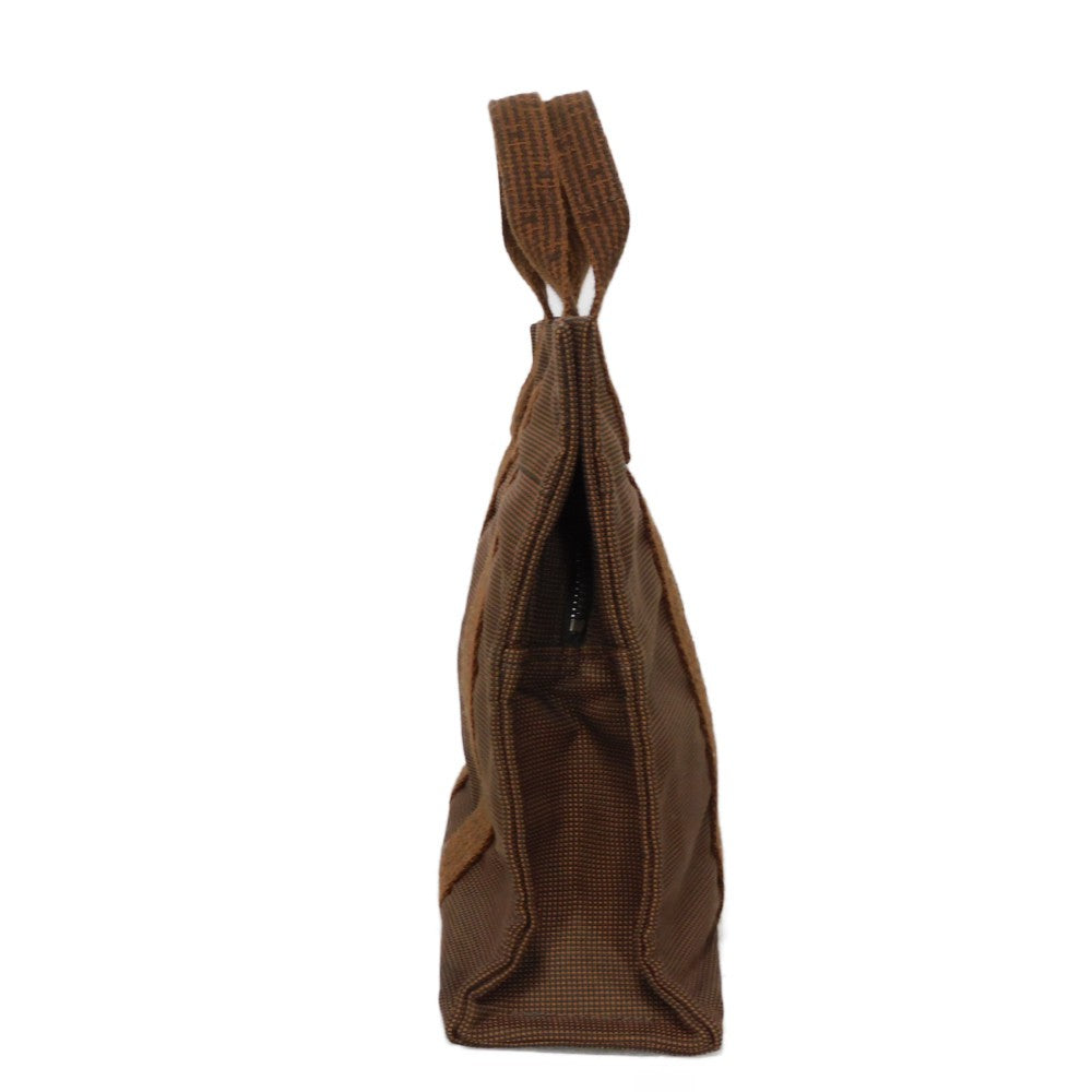 HERMES Tote Bag Nylon canvas (polyamide x polyester) Brown Serie button Her Line PM Tote mens(Unisex) Used